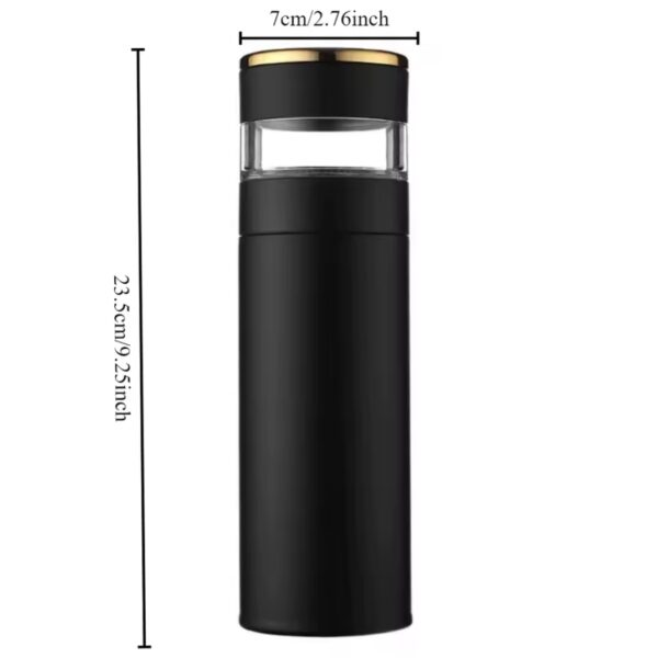 فلاسک هوشمند دماسنج‌دار با لوگوی FOWNIX | استیل 304 با نمایشگر LED و صافی دمنوش - تصویر 6