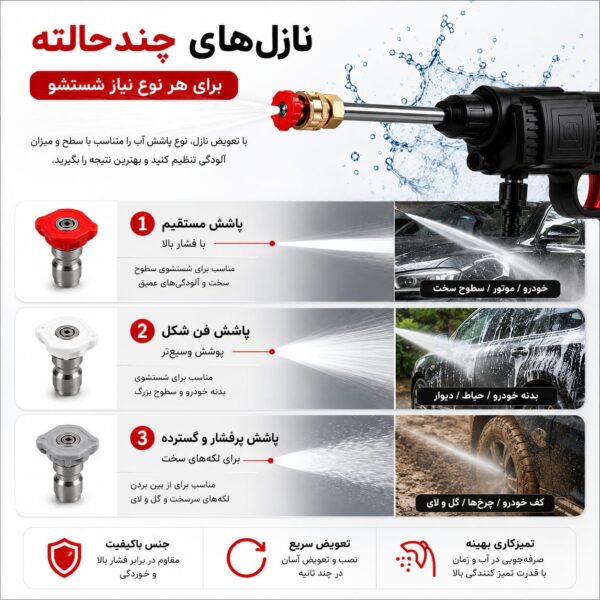 کارواش شارژی مدل HydroJet 70 | نظافت در دستان شما - تصویر 5