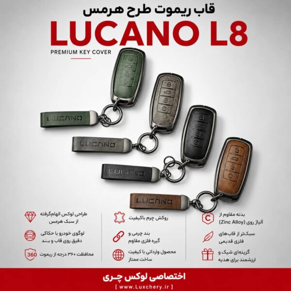 Alternative view of قاب ریموت طرح هرمس LUCANO L8 | چرمی، فلزی و لوکس